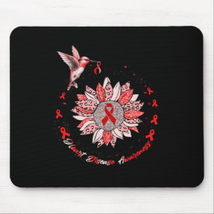 Disease Awareness Sunflower Hummingbird Ribbon Mouse Pad