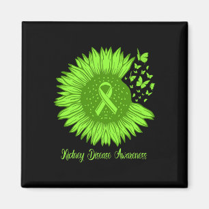 Disease Awareness Sunflower Mum Green Ribbon Magnet