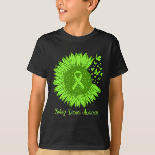 Disease Awareness Sunflower Mum Green Ribbon  T-Shirt