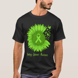 Disease Awareness Sunflower Mum Green Ribbon  T-Shirt