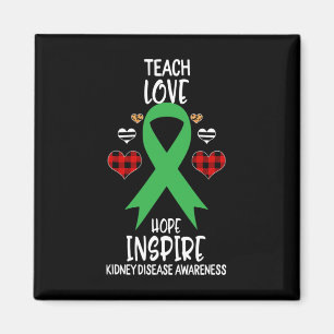 Disease Awareness Teach Ribbon Love Hope Inspire  Magnet