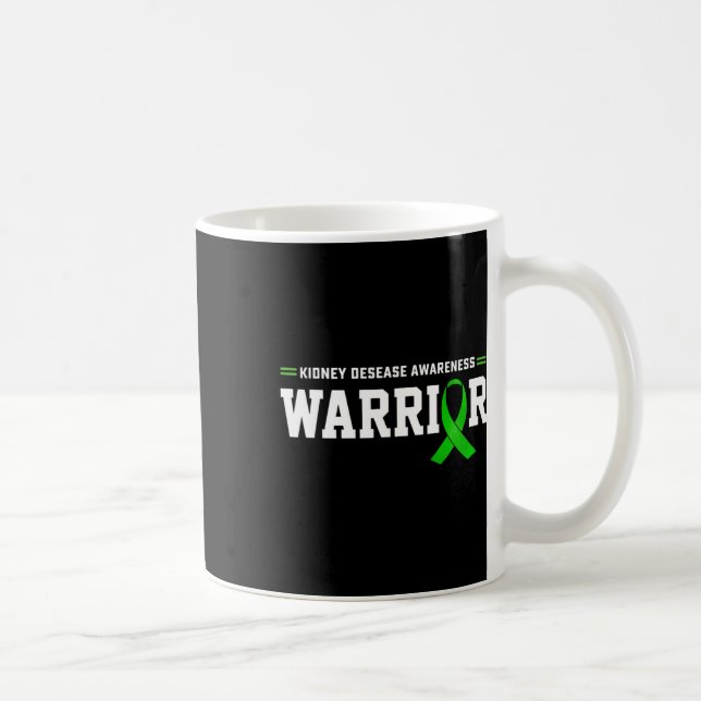 Disease Awareness Warrior Support Month Green Ribb Coffee Mug (Right)