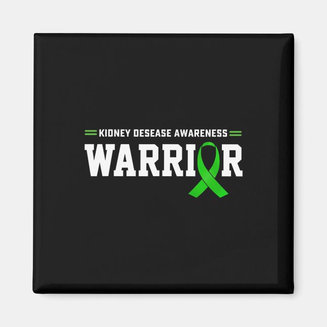 Disease Awareness Warrior Support Month Green Ribb Magnet (Front)