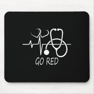 Disease Awareness We Wear Red In February Go Red H Mouse Pad