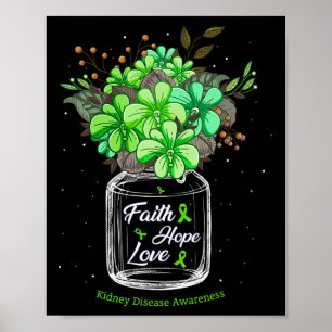 Disease Faith Love Hope Flower Jar Awareness Poster