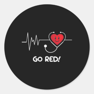 Disease February Wear Red Heart Disease Awareness Classic Round Sticker