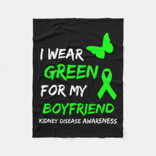 Disease I Wear Green For My Boyfriend Ribbon  Fleece Blanket