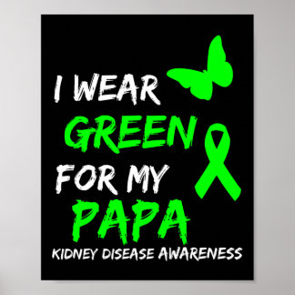 Disease I Wear Green For My Papa Ribbon Poster
