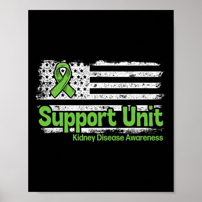 Disease Support Unit Flag Kidney Disease Awareness Poster (Front)