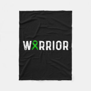 Disease Warrior Awareness Green Ribbon Fleece Blanket