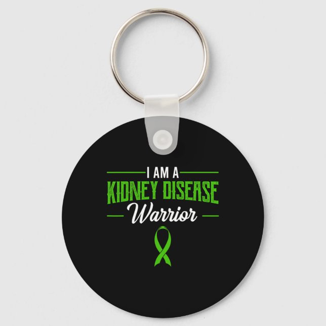 Disease Warrior Dialysis Nephritis Organ Donor Gre Key Ring (Front)