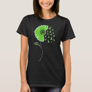 Disease Warrior Green Ribbon Sunflower Cute  T-Shirt