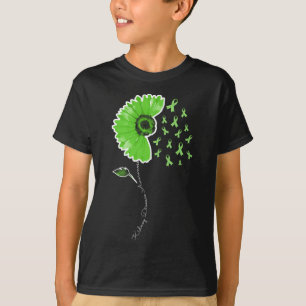 Disease Warrior Green Ribbon Sunflower Cute  T-Shirt