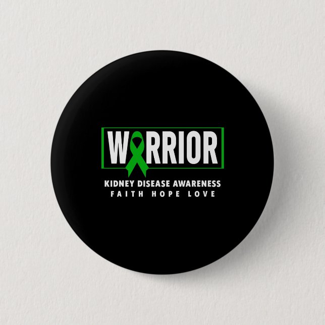 Disease Warrior - Kidney Disease Awareness  6 Cm Round Badge (Front)