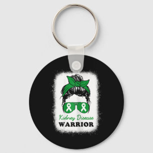 Disease Warrior Kidney Disease Awareness Messy Bun Key Ring