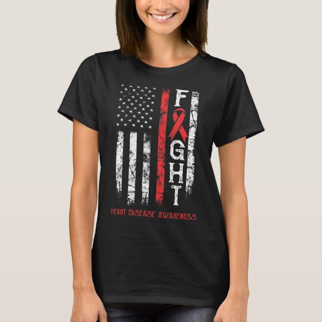 Disease Warrior Us Flag  T-Shirt (Front)