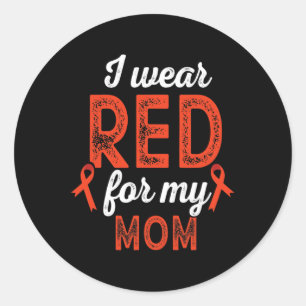 Disease Wear Red For Mum - Heart Warrior Mum Outfi Classic Round Sticker
