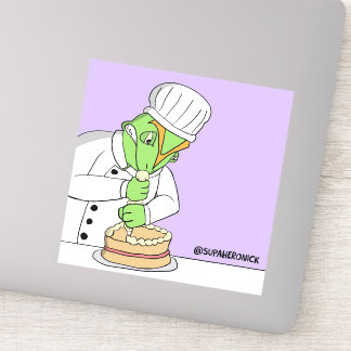 Disgruntled Pierre Cartoon Baker Sticker