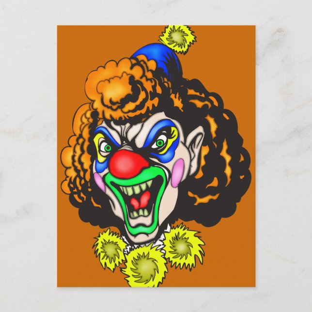 Disgusting Evil Clown Postcard (Front)