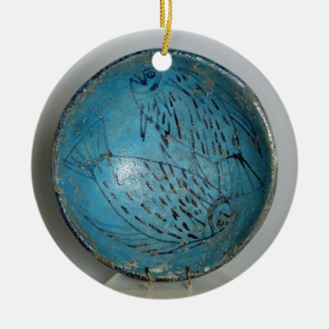 Dish decorated with fish (faience) ceramic tree decoration (Front)