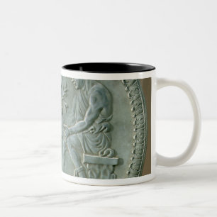 Dish depicting herdsman, goats and dog Two-Tone coffee mug