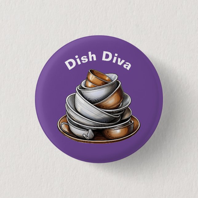 Dish Diva 3 Cm Round Badge (Front)