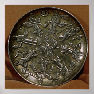 Dish relief decoration depicting goddess