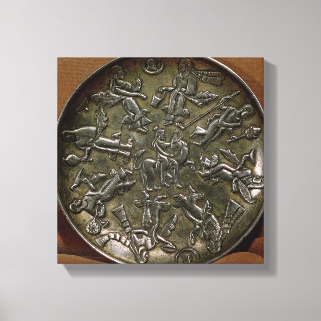 Dish relief decoration depicting goddess canvas print (Front)