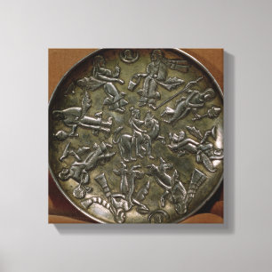 Dish relief decoration depicting goddess canvas print