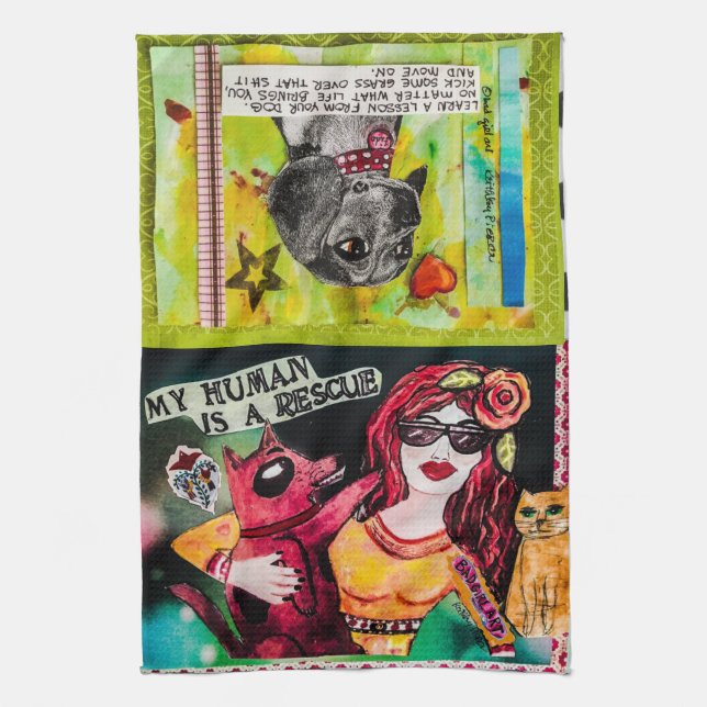 Dish towel-dogs tea towel (Vertical)