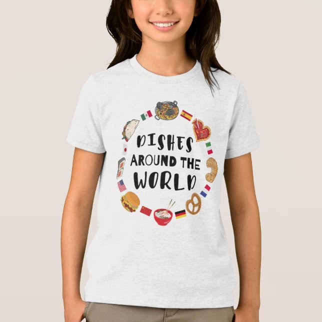 Dishes around the world Tri-Blend shirt (Front)