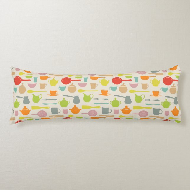 Dishes Pattern Body Cushion (Front)