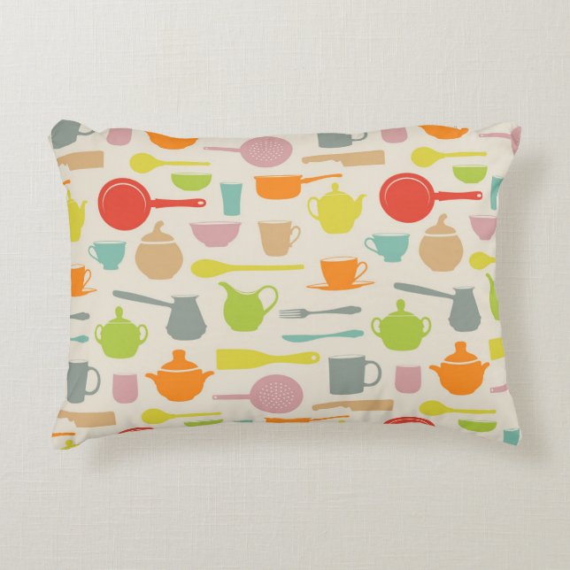Dishes Pattern Decorative Cushion (Front)