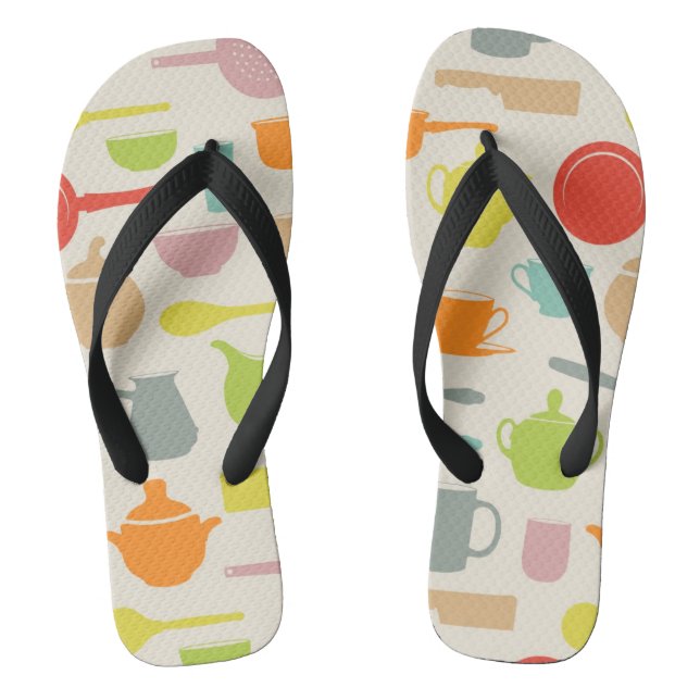 Dishes Pattern Jandals (Footbed)