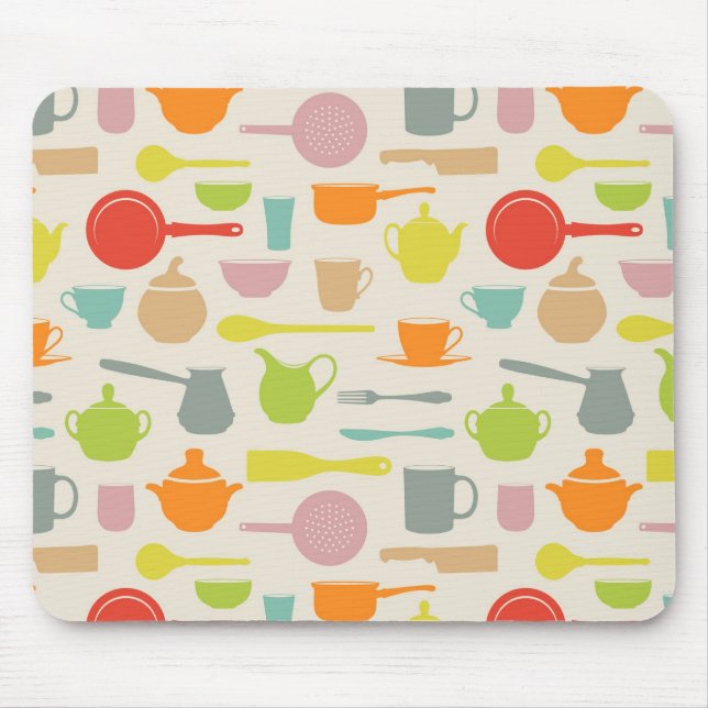 Dishes Pattern Mouse Pad (Front)