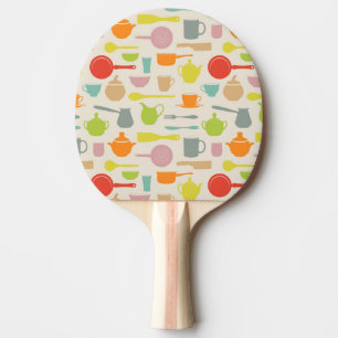 Dishes Pattern Ping Pong Paddle