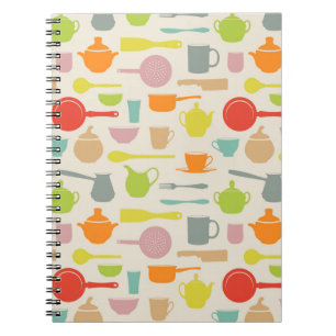 Dishes Pattern Spiral Notebook