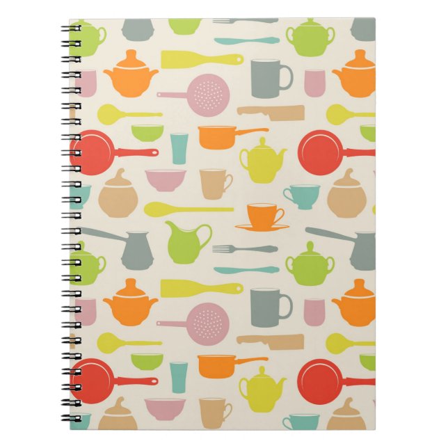Dishes Pattern Spiral Notebook (Front)
