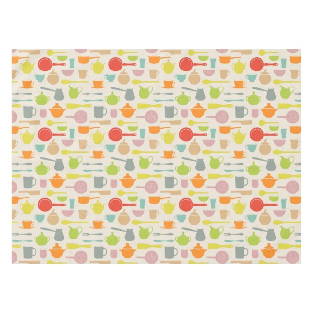 Dishes Pattern Tablecloth (Front (Horizontal))