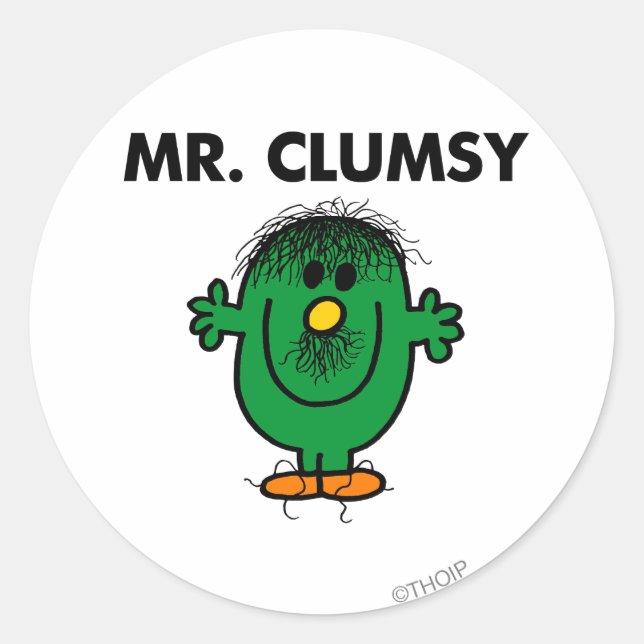 Dishevelled Mr. Clumsy Classic Round Sticker (Front)