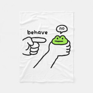 Dishonest Frog Funny Frog Meme Behave No Cartoon D Fleece Blanket