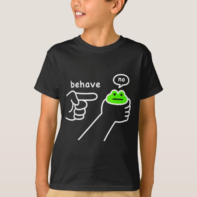 Dishonest Frog Funny Frog Meme Behave No Cartoon D T-Shirt (Front)