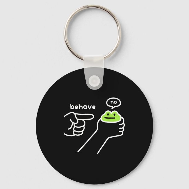 Dishonest Frog Funny Frog Meme Behave No Cartoon M Key Ring (Front)