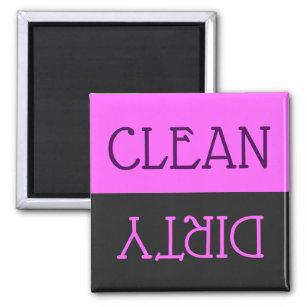 Dishwasher Clean Dirty Dishes Purple Black Kitchen Magnet