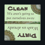 Dishwasher Clean Dirty Magnet Green Funny Artistic<br><div class="desc">This fun kaleidoscope design was created by digitally altering one of my unique fluid acrylic paintings. It may be personalised by clicking the customise button and changing the name, initials or words. You may also change the text colour and style or delete the text for an image only design. Contact...</div>