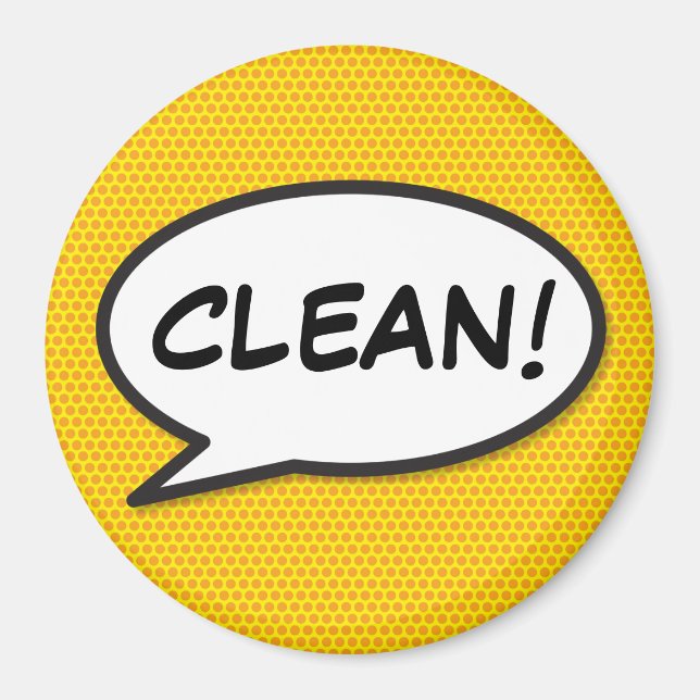 Dishwasher Clean Fun Retro Comic Book Pop Art Magnet (Front)