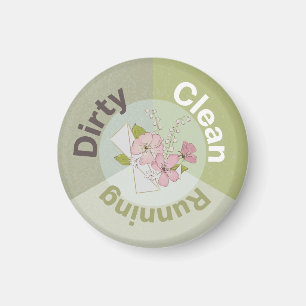 Dishwasher Dirty Clean Running Flower Kitchen Magnet