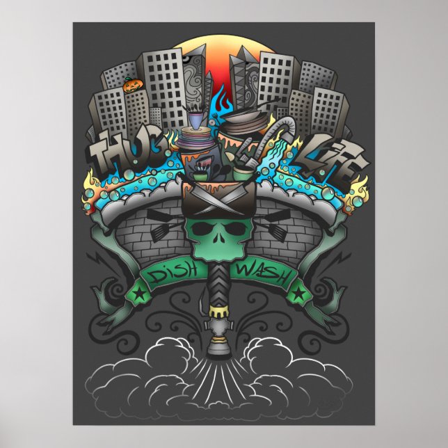 Dishwasher Graffiti Drawing Poster (Front)