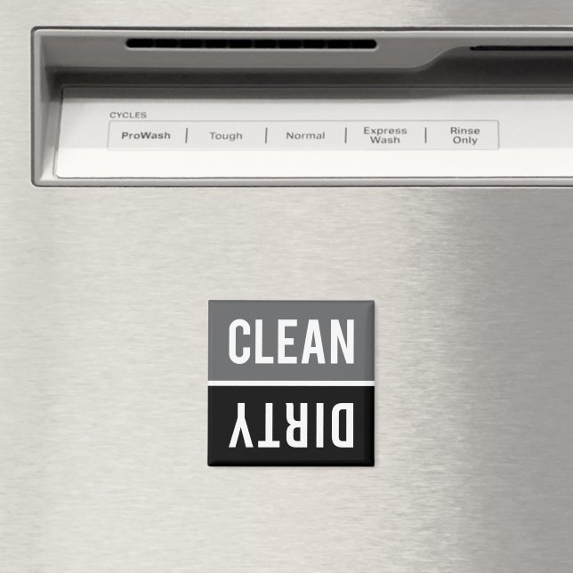 Dishwasher Magnet CLEAN | DIRTY - Grey and Black (In Situ (Dishwasher))