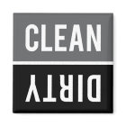 Dishwasher Magnet CLEAN | DIRTY - Grey and Black